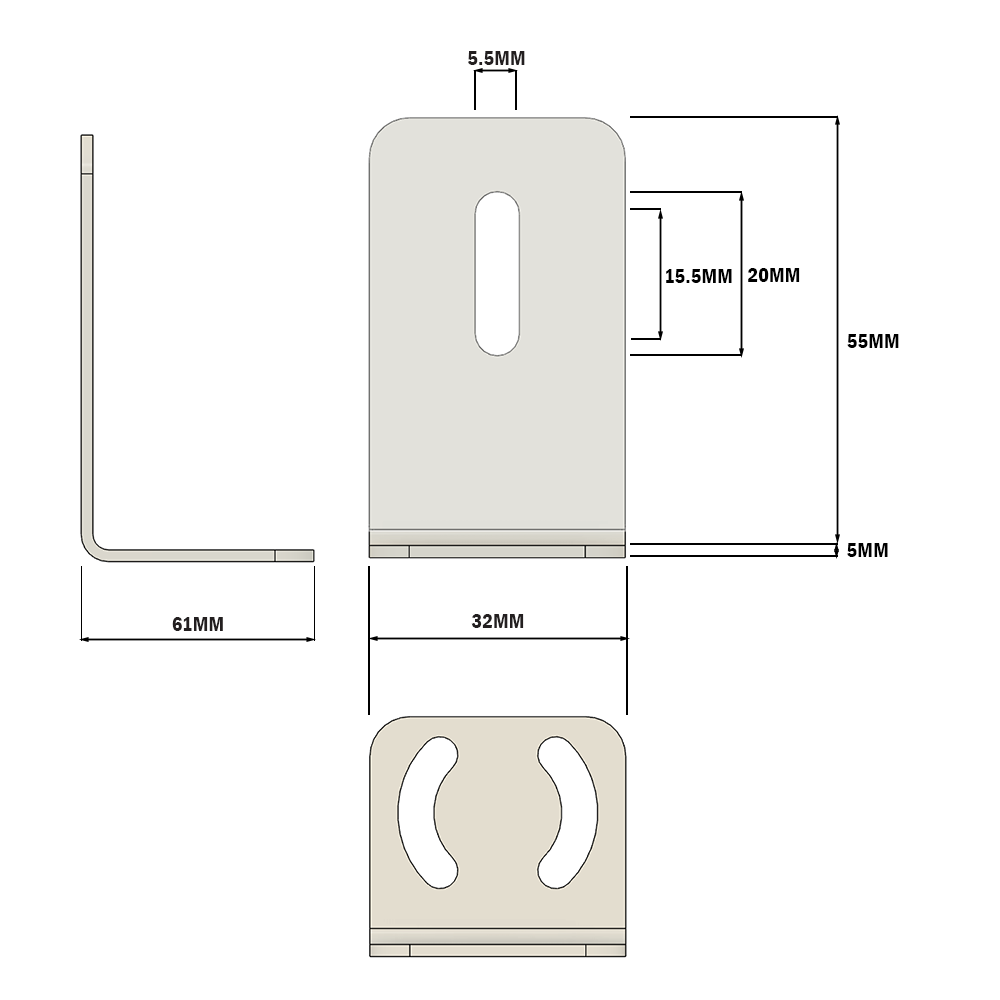 66-205-1 MODULAR SOLUTIONS BRACKET, REFLECTOR HOLDER FOR SENSORS W/ HARDWARE